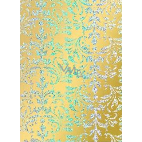 Ditipo Gift wrapping paper 70 x 150 cm Christmas golden holographic silver ornaments