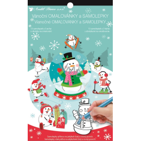 Christmas stickers and coloring book Snowman 14 x 23 cm
