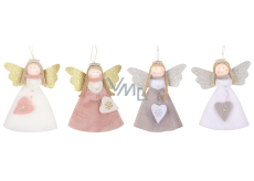 Plush angel with heart 14 cm for hanging 1 piece