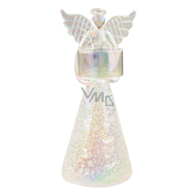 Glass angel on a white candle 19 cm