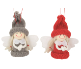 Angel in a knitted hat 7.5 cm for hanging 1 piece