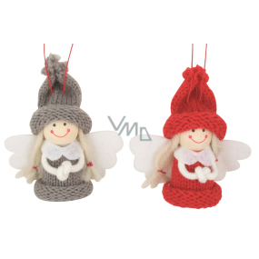Angel in a knitted hat 7.5 cm for hanging 1 piece