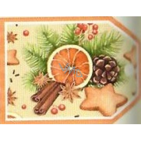 Nekupto Christmas gift cards Orange, cinnamon, gingerbread, pine cone 5.5 x 7.5 cm 6 pieces