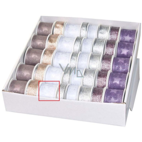 Ditipo Fabric ribbon with wire white with stars 2 mx 40 mm