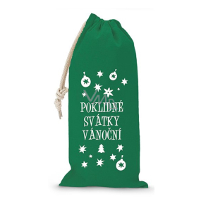 Nekupto Fabric Christmas bag Peaceful Christmas holidays green 150 x 300 mm
