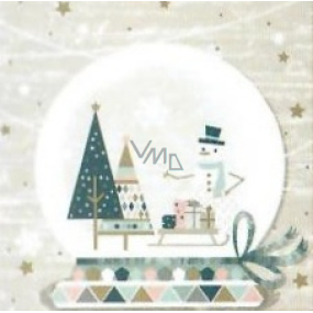 Nekupto Paper napkins 3 ply 33 x 33 cm 20 pieces snowdrop, snowman, trees, sleigh with gifts