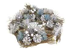 Advent wreath of twigs with cones 41 cm