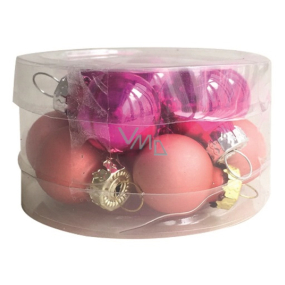 Pink glass flasks set 2 cm, 12 pieces