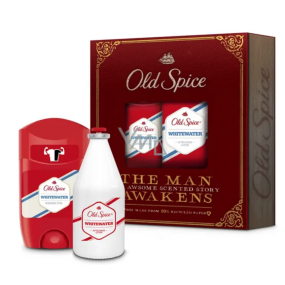 Old Spice White Water Vintage antiperspirant deodorant stick 50 ml + aftershave 100 ml, cosmetic cartridge for men