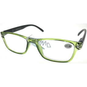 Berkeley Reading Prescription Glasses +1.5 plastic transparent green, black sides 1 piece MC2166