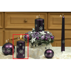 Lima Snowflake candle lilac cylinder 50 x 100 mm 1 piece