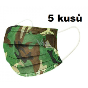 Veil 3 layers protective medical non-woven disposable, low breathing resistance 10 pieces Camouflage