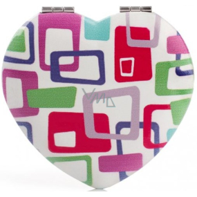Diva & Nice Double classic mirror and magnifying heart - colored squares 7 x 6.5 cm