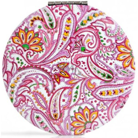 Diva & Nice Double classic mirror and magnifying round - mandala pink-white 7 cm