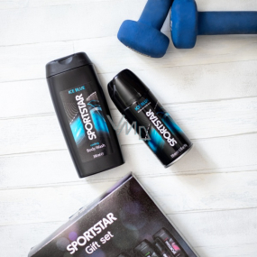 Sportstar Men Ice Blue shower gel 300 ml + deodorant spray 150 ml, cosmetic set for men