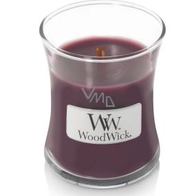 WoodWick Dark Poppy - Poppy scented candle with wooden wick and glass lid small 85 g
