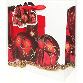 Epee Gift paper bag 17 x 17 x 7.5 cm Christmas Red flasks and gift CD LUX small