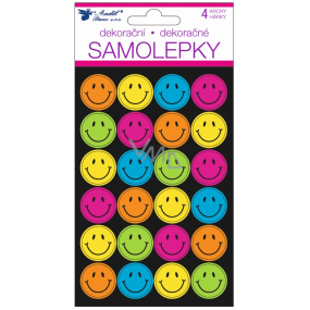 Neon stickers Smileys 15 x 10 cm 4 sheets