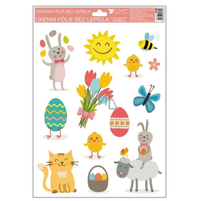 Window film without glue Merry Easter cat 33,5 x 26 cm