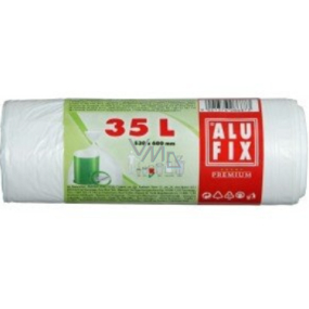 Alufix Trash bags retractable white, 10µ, 35 liters, 53 x 60 cm, 30 pieces