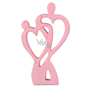 Emocio Wooden decoration heart pair pink 120 x 20 x 200 mm