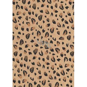 Ditipo Gift Wrapping Paper 70 x 200 cm KRAFT Black-Brown Cheetah Spots