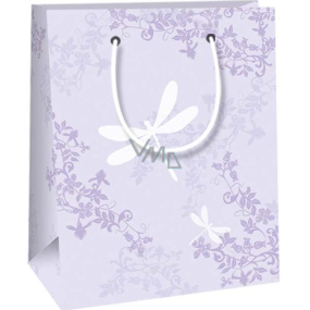 Ditipo Gift paper bag 11.4 x 6.4 x 14.6 cm light purple with dragonfly