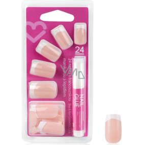 Diva & Nice Adhesive nails French manicure with glue 24 pieces NFD03-CBP