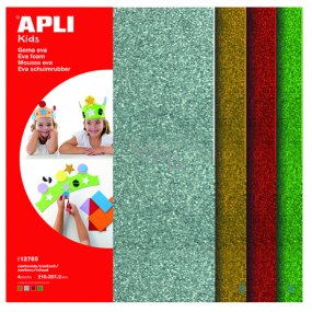 Apli Foam with glitter (blue, gold, red, green) 210 x 297 x 2 mm A4 4 sheets
