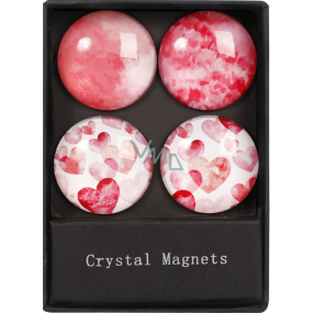 Albi Crystal magnets Circles, hearts 4 pieces