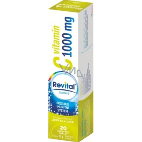 Revital Vitamin C Lime and Grapefruit dietary supplement for normal immune function 1000 mg 20 effervescent tablets