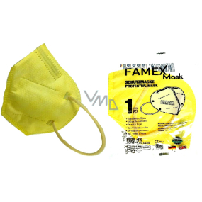 Famex Respirator oral protective 5-layer FFP2 face mask yellow 1 piece