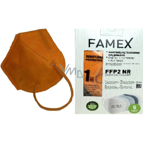 Famex Respirator oral protective 5-layer FFP2 face mask orange 10 pieces