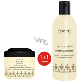 Ziaja Argan oil smoothing treatment hair mask 200 ml + hair shampoo 300 ml, duopack
