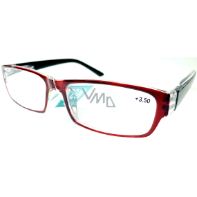 Berkeley Reading glasses +3.5 plastic burgundy, black sides 1 piece MC2062