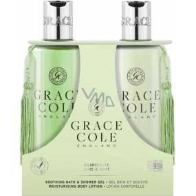 Grace Cole Grapefruit, Lime & Mint shower gel 300 ml + body lotion 300 ml, cosmetic set