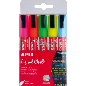 Apli Liquid Chalk Chalk marker round tip 5,5 mm 5 pieces, set