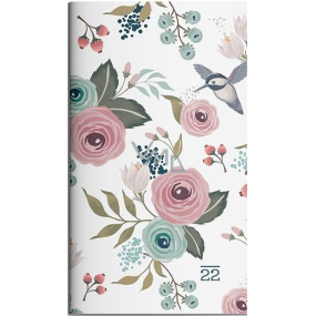 Albi Diary 2022 Pocket fortnightly Flower and hummingbird 15.5 x 8.5 x 0.5 cm