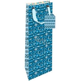 Nekupto Gift paper bottle bag 12.5 x 32.5 x 8 cm Native American pattern 1850 LILH