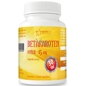 Nutricius Betacaroten Extra dietary supplement, maintains normal skin and normal eyesight 15 mg 30 tablets