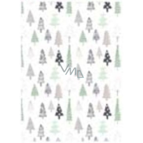 Ditipo Gift wrapping paper 70 x 100 cm Christmas white - trees 2 sheets