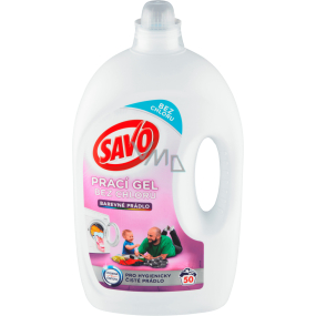 Savo Chlorine-free washing gel for colored laundry 50 doses of 2.5 l