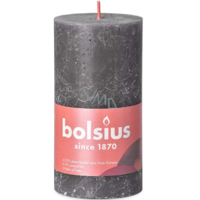 Bolsius Rustic candle dark gray cylinder 68 x 130 mm