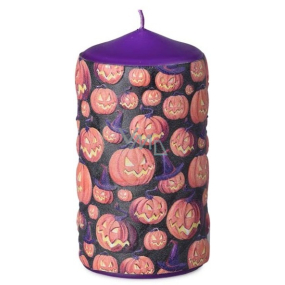Emocio Angry Pumpkin candle purple cylinder 60 x 110 mm