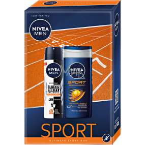 Nivea Men Sport shower gel 250 ml + Black & White Ultimate Impact antiperspirant spray 150 ml, cosmetic set for men