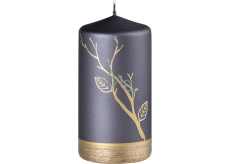 Emocio Candle Tree with Leaves Metal Matte Black-Gold 75 x 140 mm