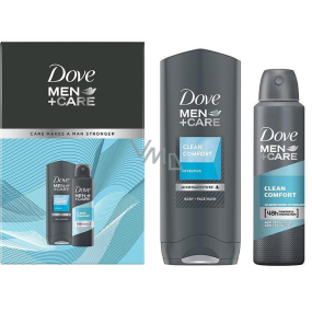 Dove Men + Care Clean Comfort shower gel 250 ml + antiperspirant deodorant spray 75 ml, cosmetic set for men