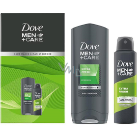 Dove Men + Care Extra Fresh shower gel 400 ml + antiperspirant deodorant spray 150 ml, cosmetic set for men