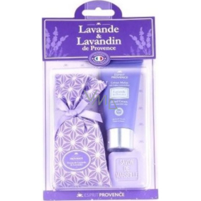Esprit Provence Lavender toilet soap 25 g + lavender scented bag + hand cream 30 ml, cosmetic set for women