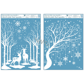Window film without adhesive with glitter Forest, tree 50 x 35 cm 1 piece